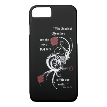 Scary Gothic Edgar Allen Poe Quote Iphone 7 Case by ChiaPetRescue at Zazzle