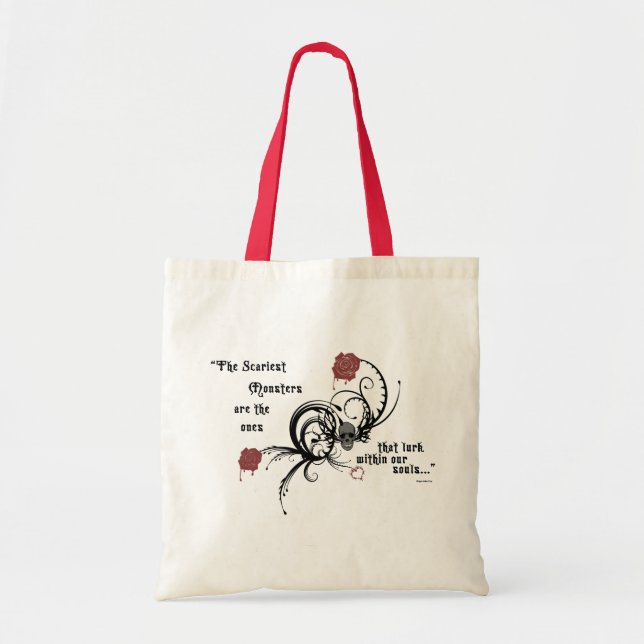 Scary Gothic Edgar Allen Poe Quote Tote Bag (Front)