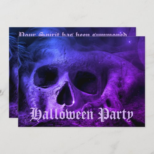 Scary Gothic Skull Halloween Party Invitation