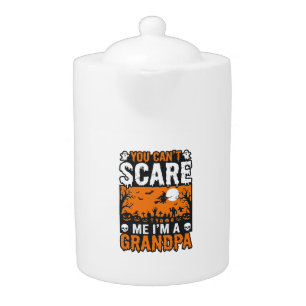 Scary Grandpa Vintage Halloween Shirt Design_1 Teapot