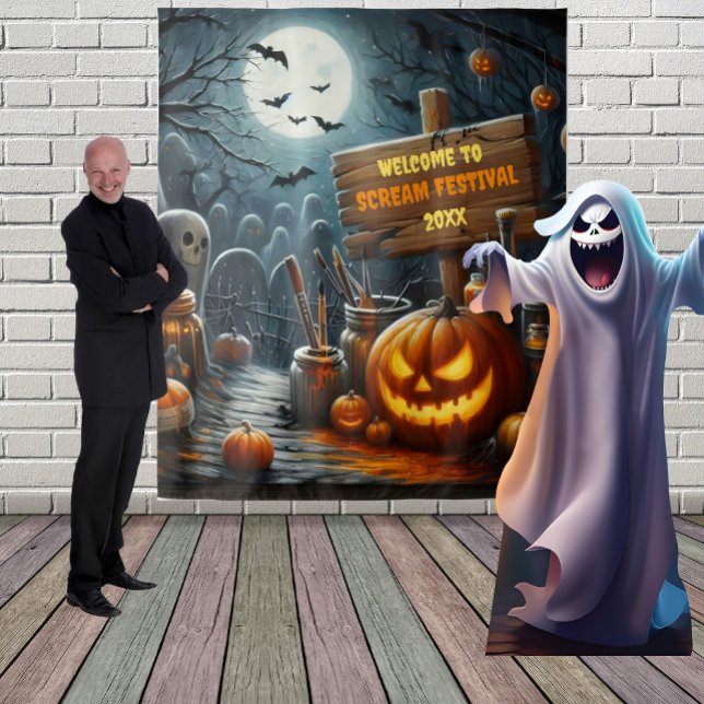Scary Graveyard Halloween Hanging Backdrop (Creator Uploaded)