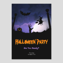 Scary Graveyard - Pumpkin Witch Halloween Party Invitation