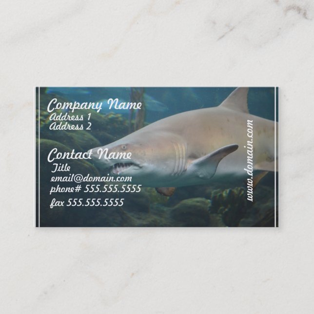 Scary Great White Shark Business Card (Front)