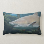 Scary Great White Shark Lumbar Pillow