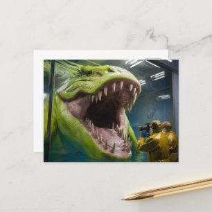 Scary Green Prehistoric Undersea Monster Postcard