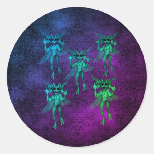 Scary Gremlin Creatures Halloween  Classic Round Sticker