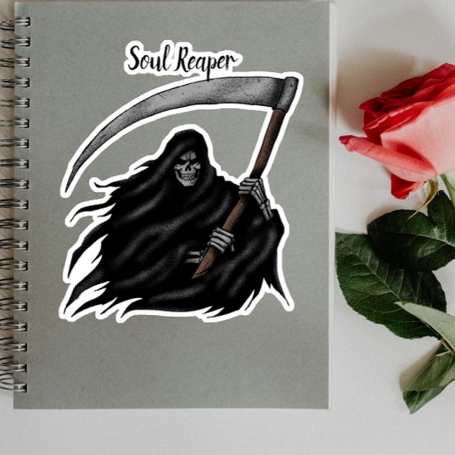 Scary Grim Reaper Halloween Vinyl Sticker (Creator Uploaded)