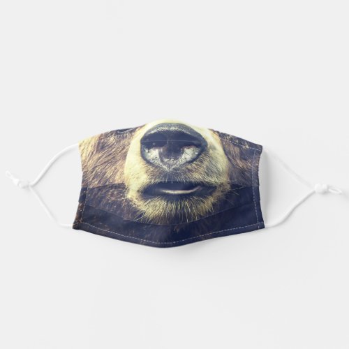 Scary Grizzly Bear Face Halloween Adult Cloth Face Mask