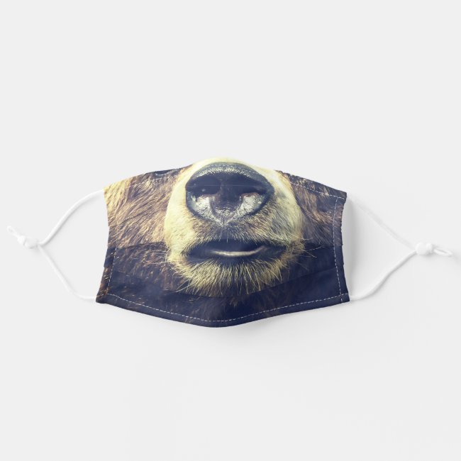 Scary Grizzly Bear Face Halloween Cloth Face Mask