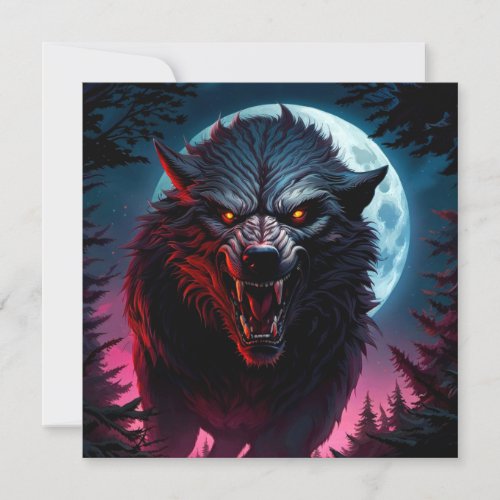 Scary Growling Werewolf Invitation