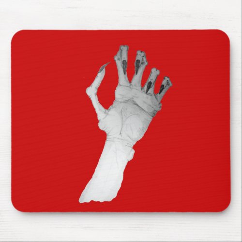 Scary gruesome gnared monster hand mouse pad