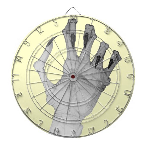 Scary gruesome gnarled monster hand dartboard