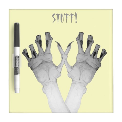 Scary gruesome gnarled monster hand dry erase board