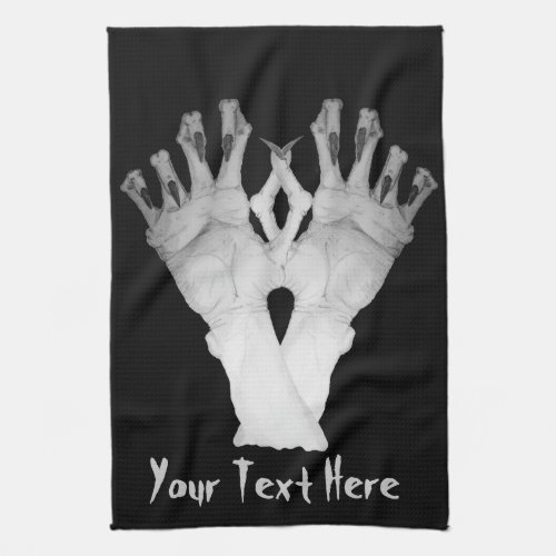 Scary gruesome gnarled monster hand towel