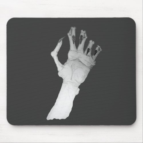 Scary gruesome monster gnarled hand mouse pad