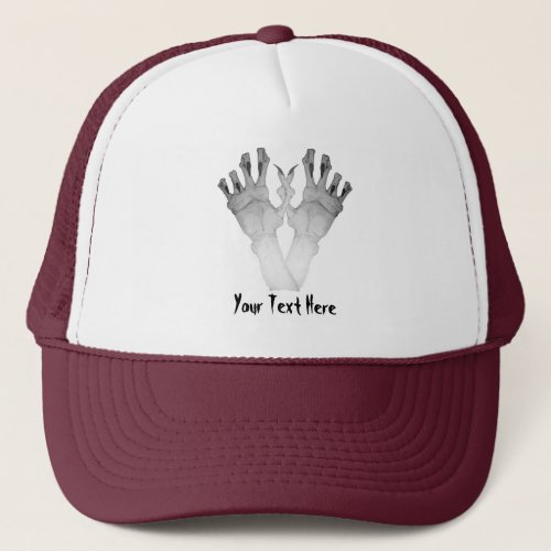 Scary gruesome monster hand with long nails art trucker hat