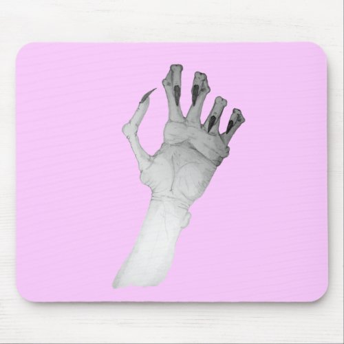 Scary gruesome monster hand with long nails mouse pad