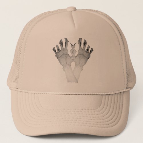 Scary gruesome monster hands trucker hat