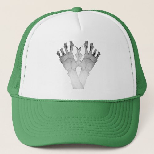 Scary gruesome monster hands trucker hat