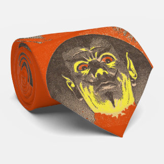 scary guy print neck tie