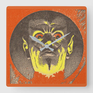 scary guy square wall clock