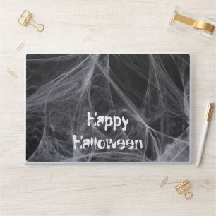 Scary Halloween background with White Spider Web HP Laptop Skin