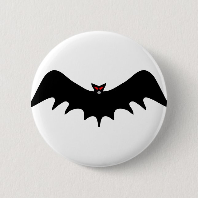 Scary Halloween Bat Pinback Button (Front)