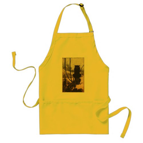 Scary Halloween Black Cat Vintage Rackham Adult Apron