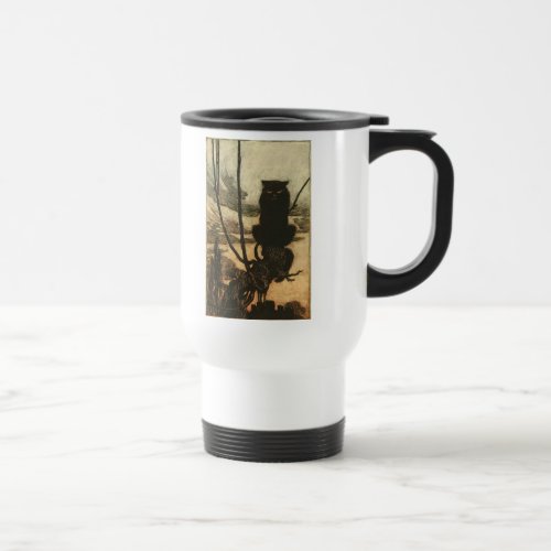 Scary Halloween Black Cat Vintage Rackham Travel Mug