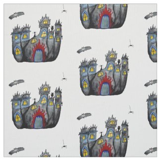 Scary Halloween Castle fabric