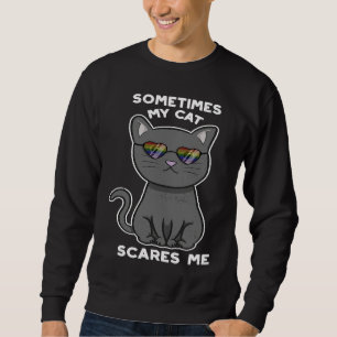 Scary Halloween Cat Costume For Crazy Cat Lover Sweatshirt