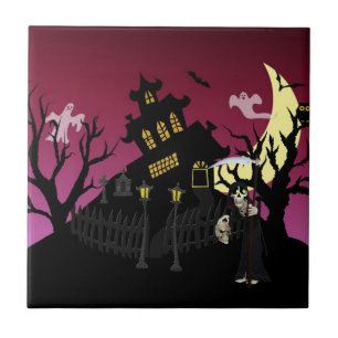 Scary Halloween Ceramic Tile