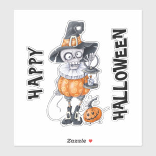 Scary Halloween Character with custom text Sticker