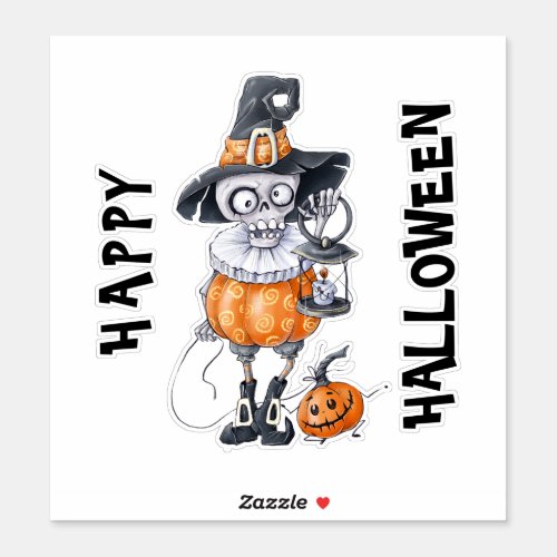 Scary Halloween Character with custom text Sticker