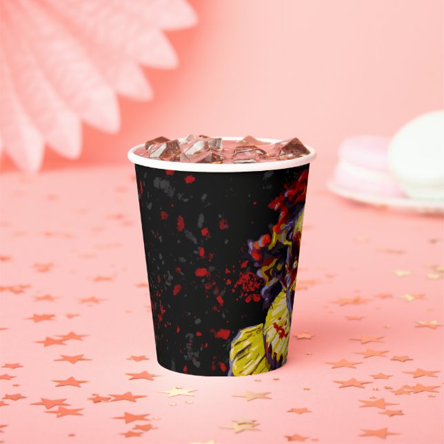 Scary Halloween Clown Costume Party Paper Cups (Insitu)