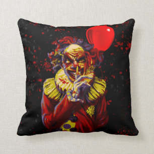 Scary Halloween Clown Costume Party Throw Pillow