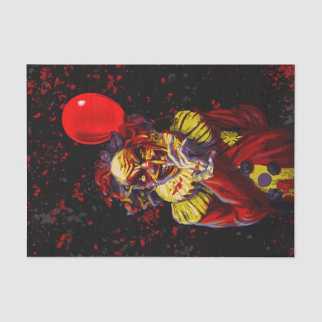 Scary Halloween Clown Costume Party Tissue Paper (Front)