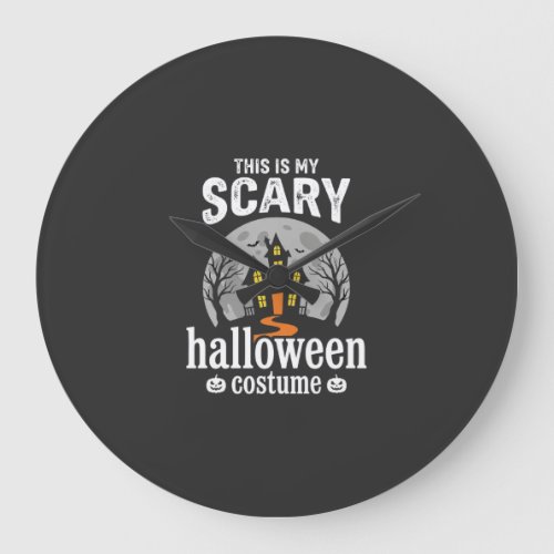 Scary Halloween Costume Haunted House Design Large Clock