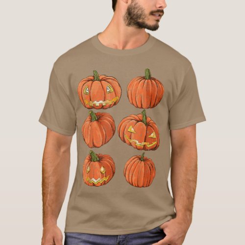 Scary Halloween Costume Jack O Lantern Spooky Pump T_Shirt