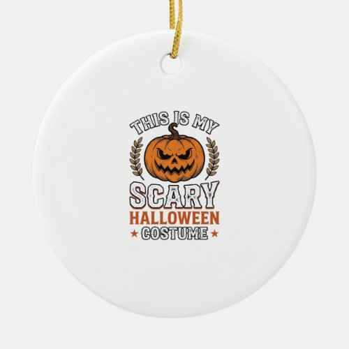 Scary Halloween Costume Pumpkin Vintage Vector Des Ceramic Ornament
