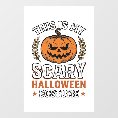 Scary Halloween Costume Pumpkin Vintage Vector Des Window Cling