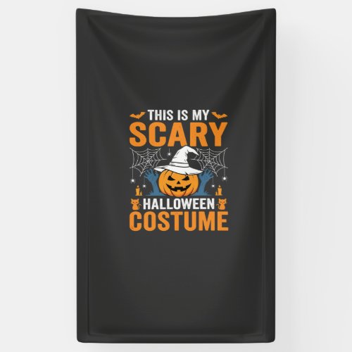 Scary Halloween Costume Pumpkin Witch Design Banner