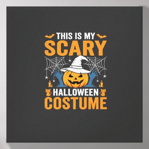 Scary Halloween Costume Pumpkin Witch Design Canvas Photo Tile