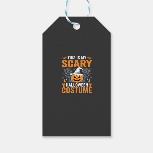 Scary Halloween Costume Pumpkin Witch Design Gift Tags