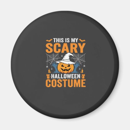 Scary Halloween Costume Pumpkin Witch Design Magnet