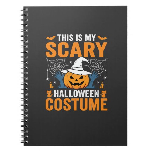 Scary Halloween Costume Pumpkin Witch Design Notebook