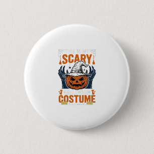 Scary Halloween Costume Pumpkin Witch Hat Shirt_1 Button