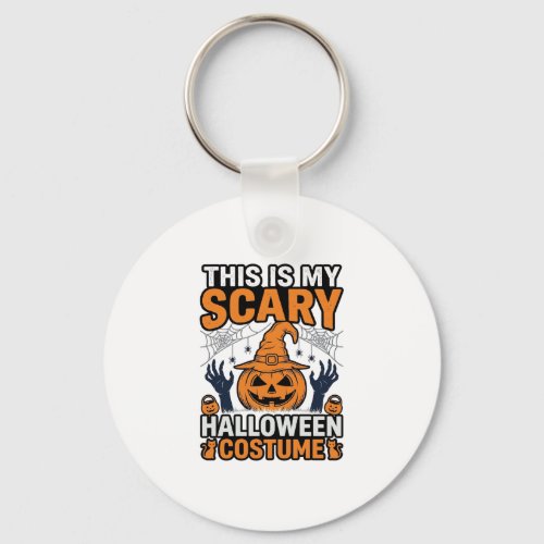 Scary Halloween Costume Pumpkin Witch Hat Shirt_1 Keychain