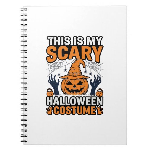 Scary Halloween Costume Pumpkin Witch Hat Shirt_1 Notebook