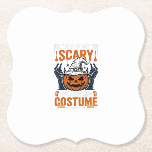 Scary Halloween Costume Pumpkin Witch Hat Shirt_1 Paper Coaster